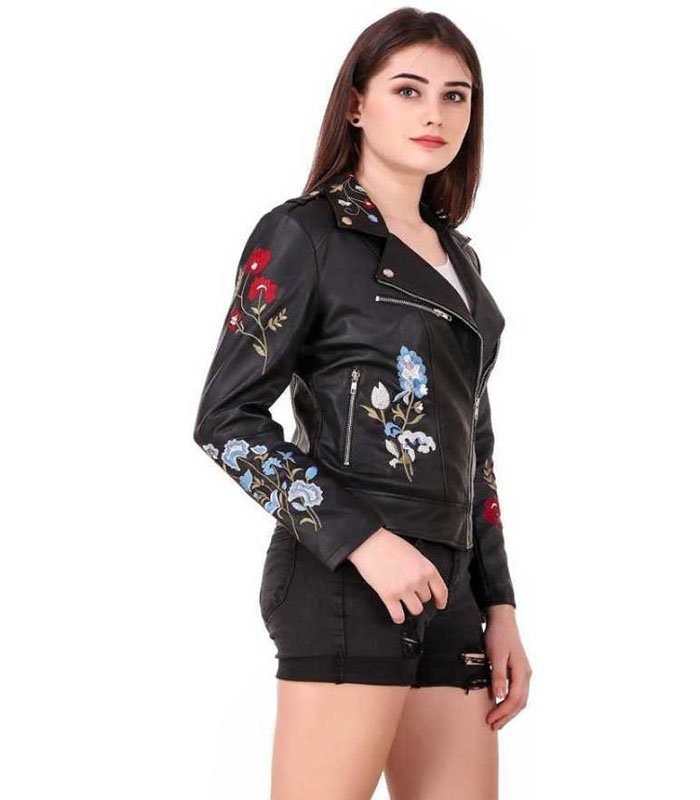 Leather Retail Full Sleeve Solid Women Jacket - Image 3