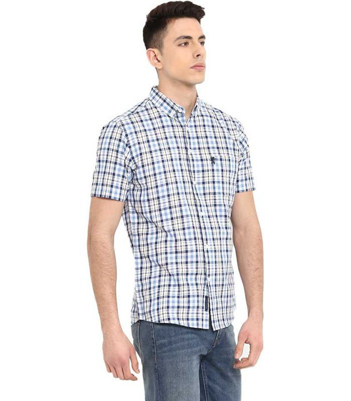 Men Regular Fit Checkered Button Down Collar Casual Shirt - Image 2