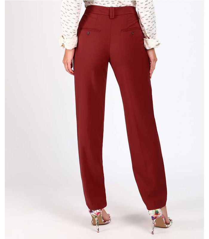 Regular Fit Women Maroon Polyester Blend Trousers M - Image 4