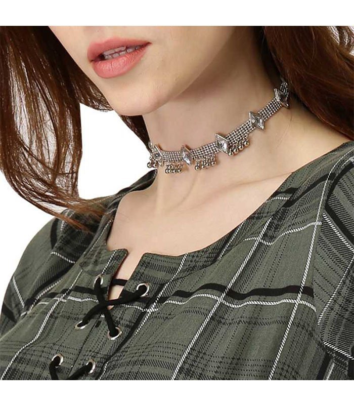 Libas Women Checkered Cotton Rayon Blend Straight Kurta - Image 4