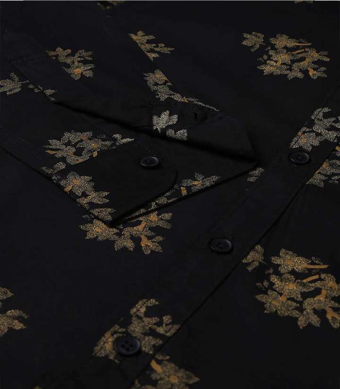 DL Men Slim Fit Floral Print Spread Collar Casual Shirt - Image 4