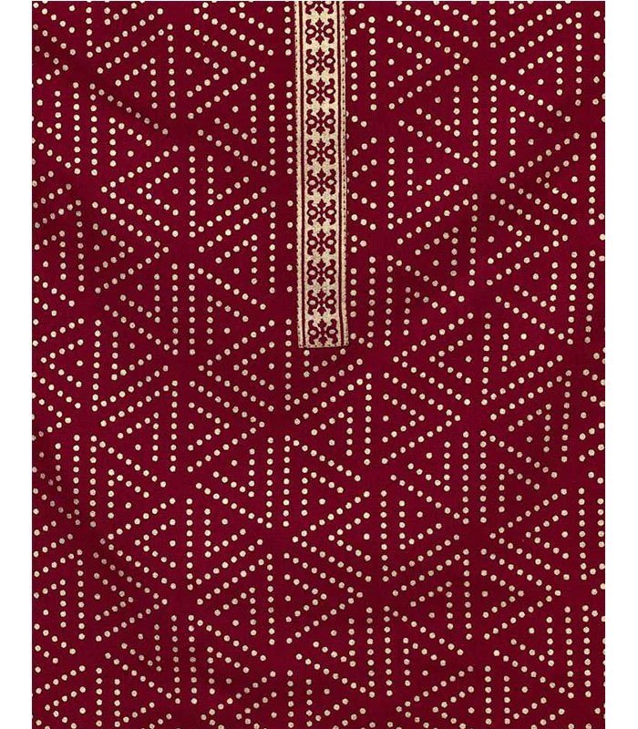 Casual 3/4 Sleeve Geometric Print, Printed Women Maroon Top - Image 5