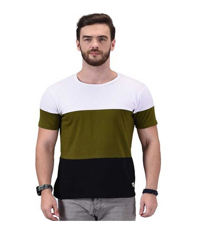 Color Block Men Round Neck Multicolor T-Shirt (Pack of 2) - Image 3