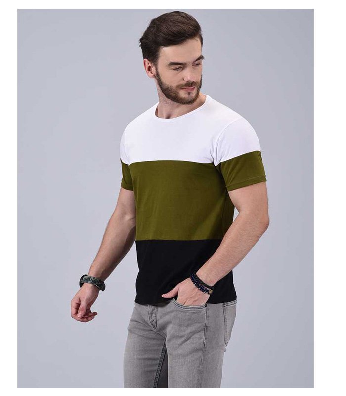 Color Block Men Round Neck Multicolor T-Shirt (Pack of 2) - Image 4