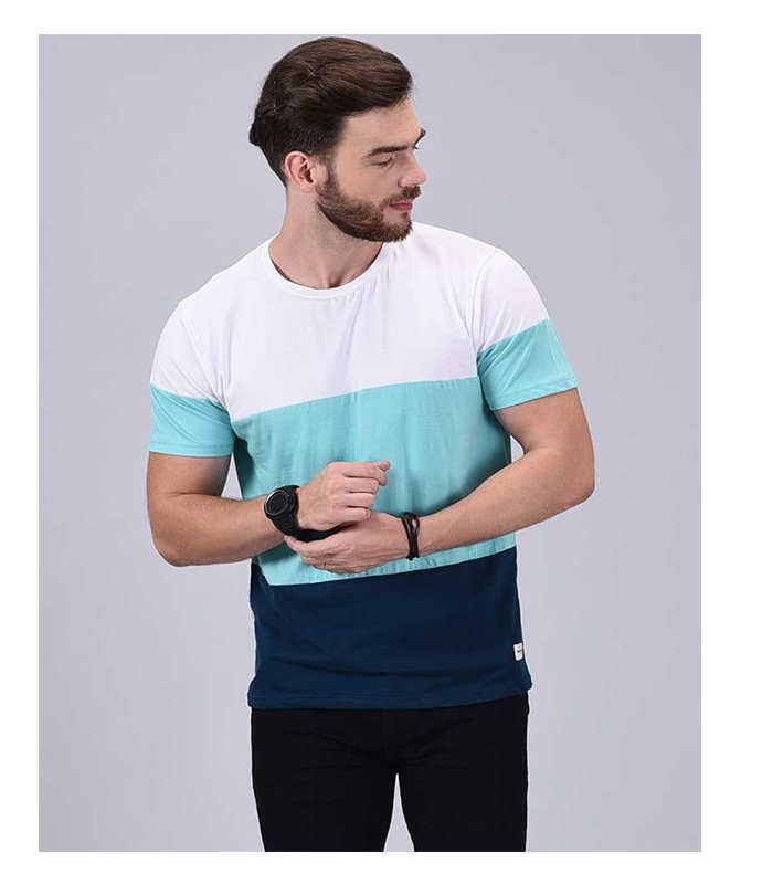 Color Block Men Round Neck Multicolor T-Shirt (Pack of 2) - Image 5