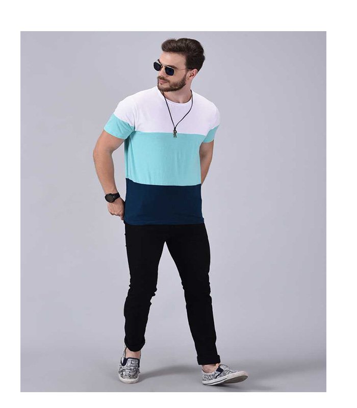 Color Block Men Round Neck Multicolor T-Shirt (Pack of 2) - Image 6