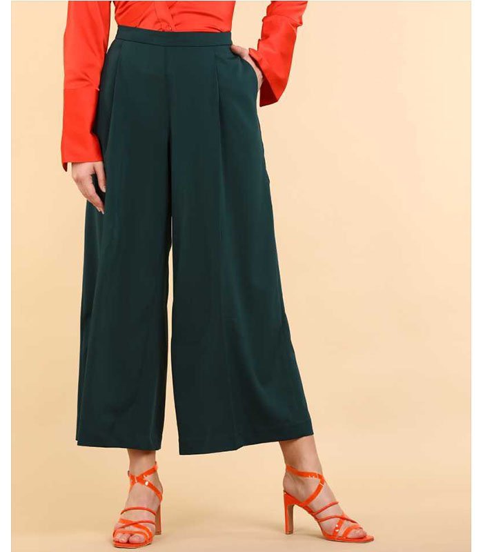 Regular Fit Women Grey Polyester Viscose Blend Trousers