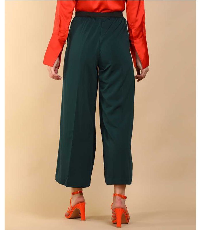 Regular Fit Women Grey Polyester Viscose Blend Trousers - Image 4