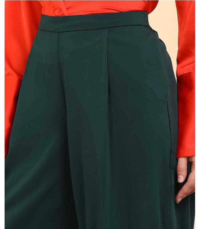 Regular Fit Women Grey Polyester Viscose Blend Trousers - Image 5